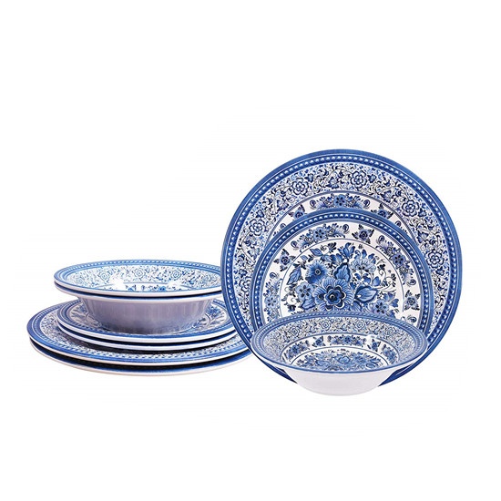 bead edge melamine dinner set