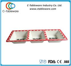 melamine divided plate