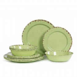 melamine dinnerware dinner set with light green color with printing