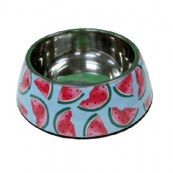 Round cheap custom plastic pet feeder melamine dog bowls, stainless steel pet bowl