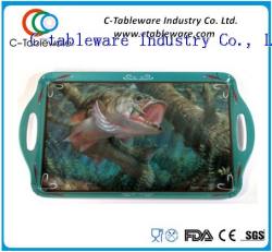 Melamine tray with handle